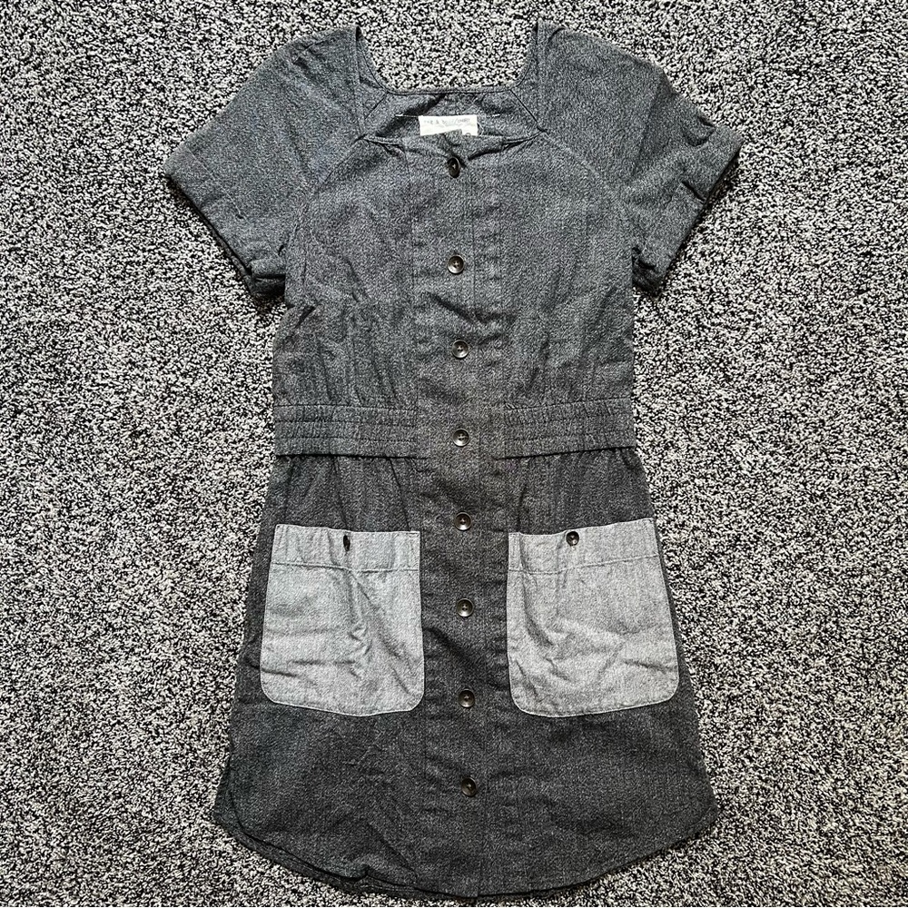 Rag & Bone / SHIRT gray cotton button up dress